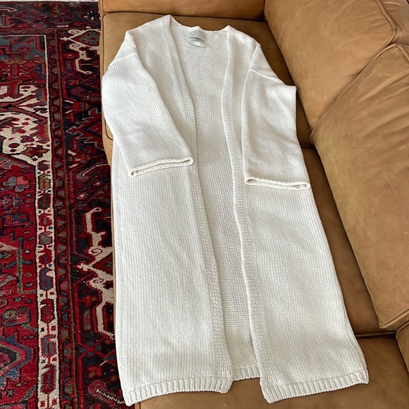 SOLD ON FB! LAUREN MANOOGIAN long open cardigan off white - Picture 12 of 17